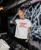 SHIRTMYLIPS Влюбленные делают это лучше Рок-звезда Укороченная футболка Белая