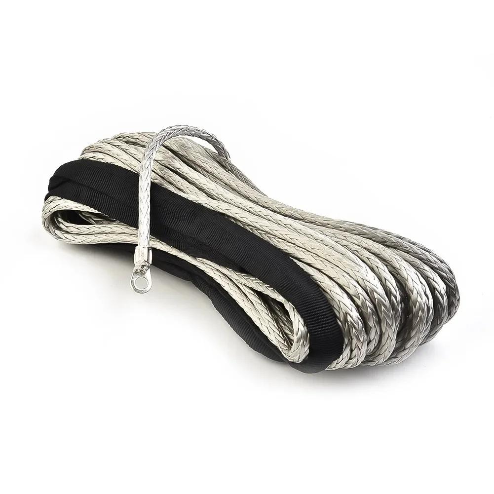1 шт. 15 м автомобильные лебедочные тросы ATV UTV Strength Synthetics лебедочные тросы тросы буксировочные шнуры с оболочкой серые внешние аксессуары