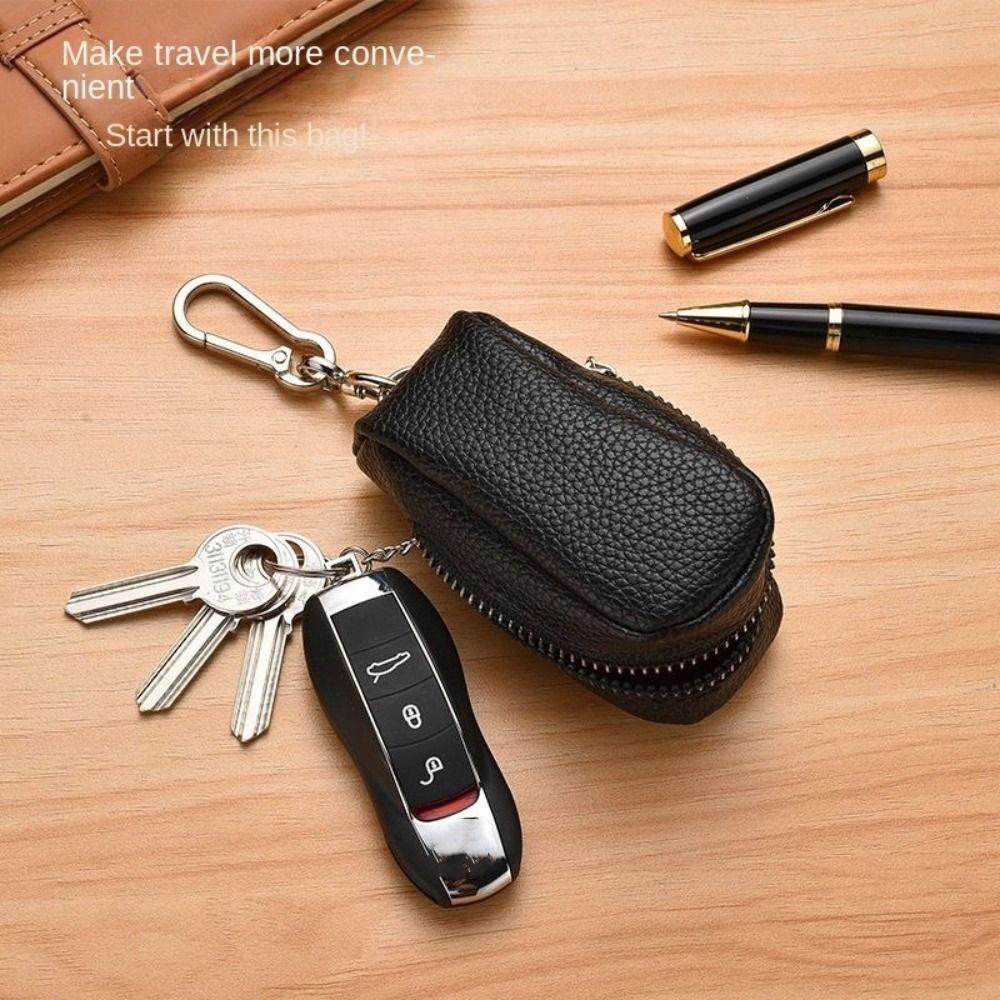 Multifunctional Key Pouch Bag Leather Car Key Bag Portable Coin Purse Men Women