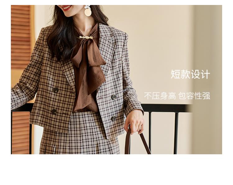 Casual retro plaid jacket for women, 2025 Spring and Autumn loose short suit