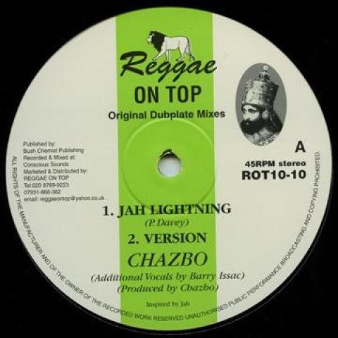 10inch Record CHAZBO Jah Lightning Version Four Noble ROT1010 Reggae On Top U 2005 UK Reggae Ska Dub Used