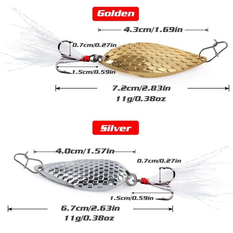 Рыболовные приманки-ложки, 5 шт. приманки-ложки для окуня форели с пластиковой коробкой для пресноводной рыбалки