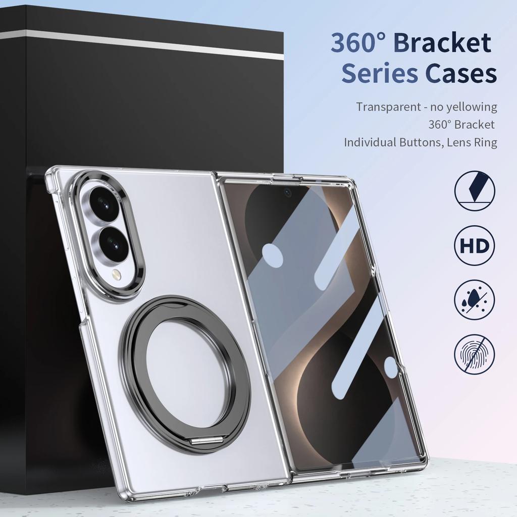 For Samsung Galaxy Z Fold 8 Case Protective HD Transport 360 Rotation Ring Holder Full Cover with film Mobile Phone Back Cover