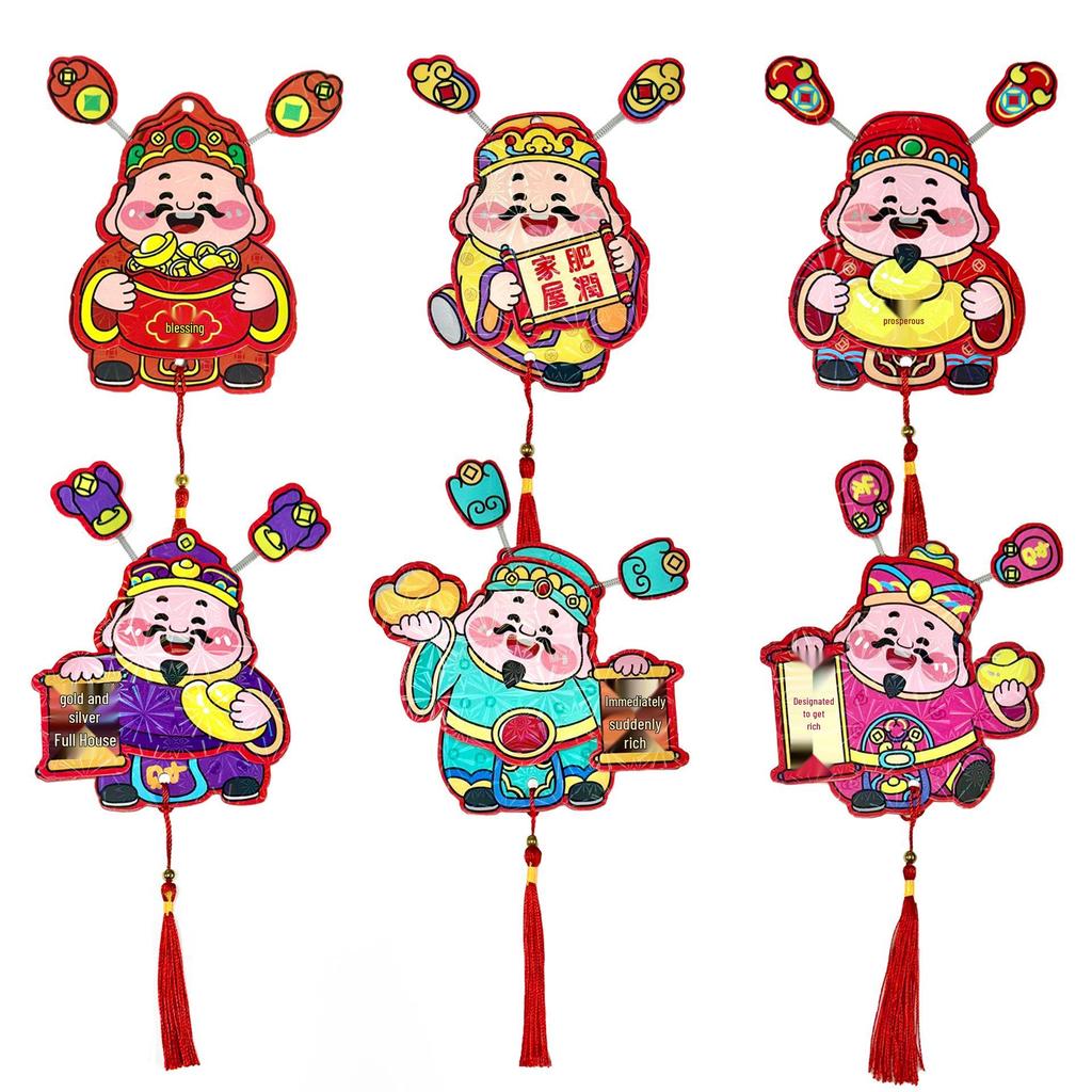 Трехмерный магнит Бога богатства: Праздничное новогоднее украшение для горшечных растений и гостиных