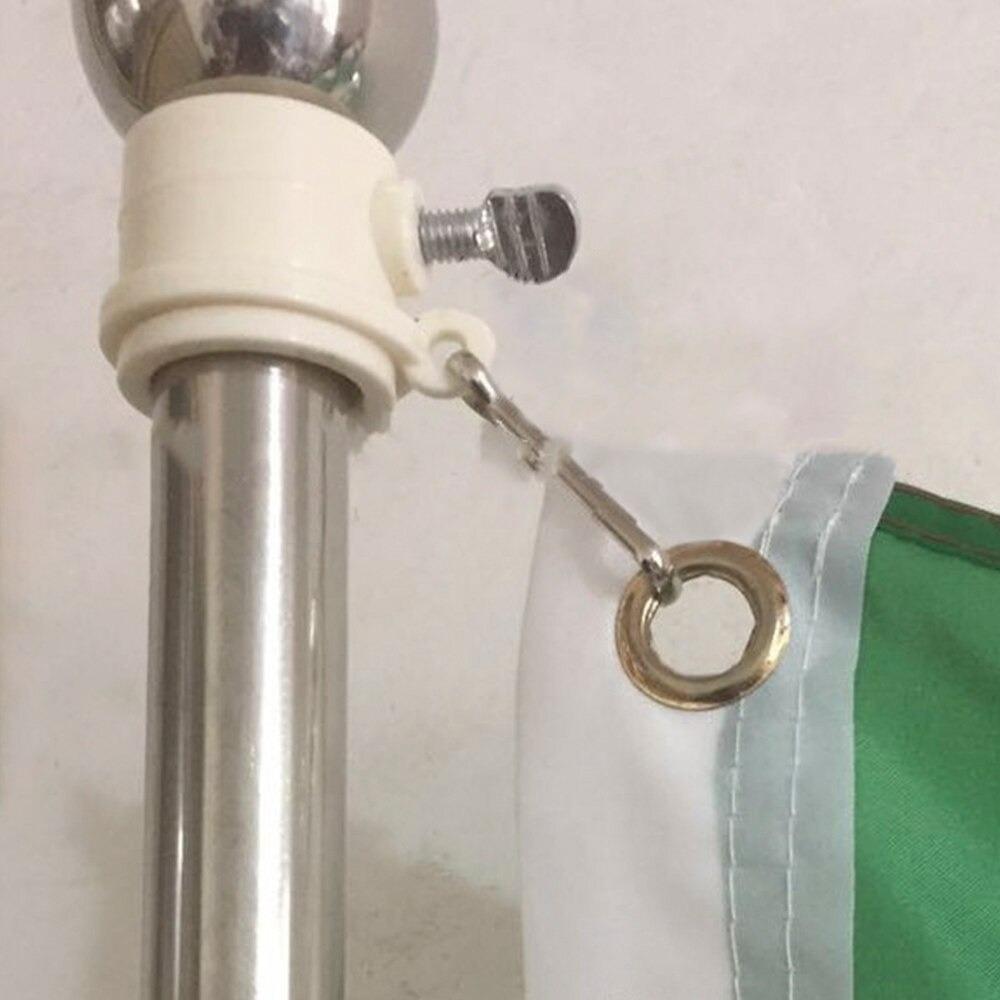 2PCS Adjustable Aluminum Flagpole Mounted Flag Rings Set with Fixed HookAnti Wrap 360 Degree Rotatable Flag Pole Bracket Flag