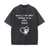 Dog Talk Humorous Pet Themed Art Sports Casual Distressed Washed Short Sleeve Breathable Cotton Top