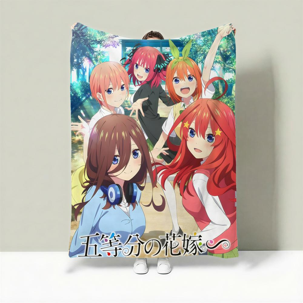 Anime T-The Quintessential Quintuplets Throw Lightweight 240g Flannel Blanket Soft Skin-friendly for Summer Cooling