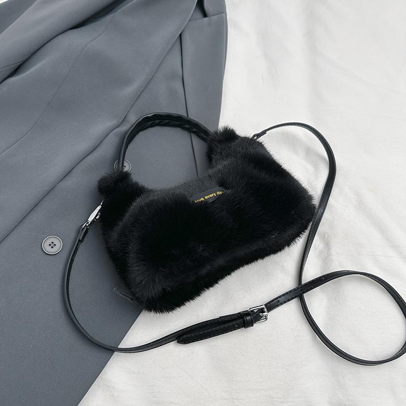 Осень-зима новая плюшевая сумка через плечо темперамент элегантная мягкая плюшевая сумка корейская мода буквы кроссбоди сумки тренд