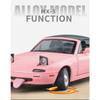 1/24 Mazda MX5 Модель легкосплавного автомобиля Звук и свет Инерционный механизм Детская игрушка Коллекционные предметы Подарок на день рождения