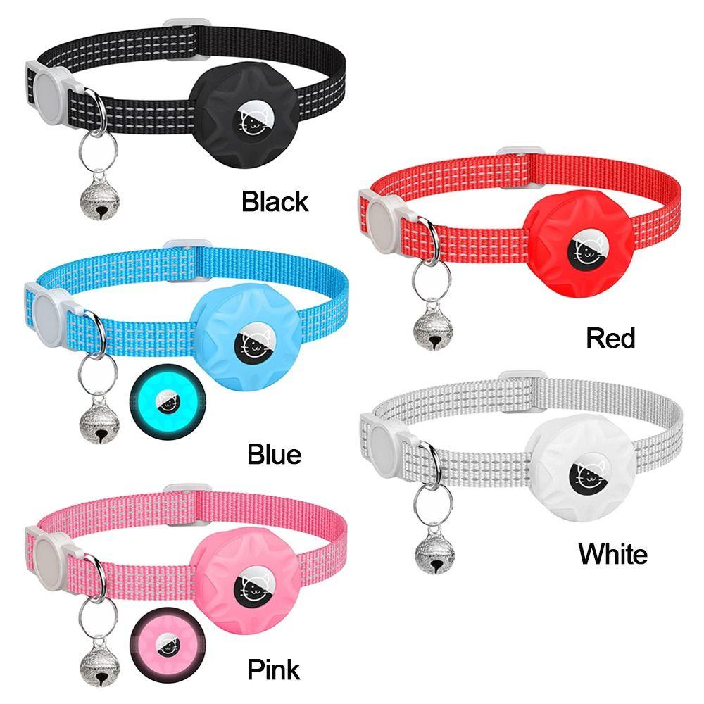 Cat Adjustable Reflective For Apple Airtags Holder Tracker Box Pet Collar Anti-lost Collar