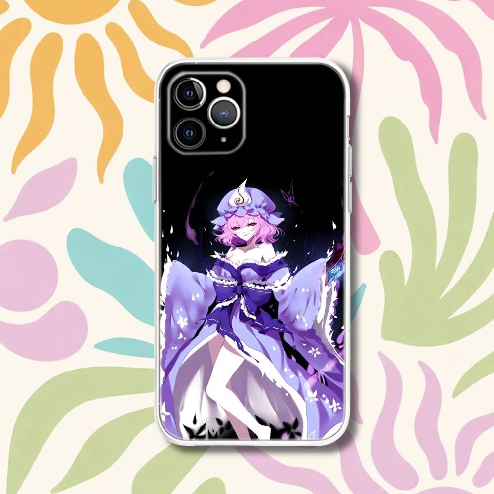 Saigyouji Y-Yuyuko Anime Phone Case For iPhone 17,16e,16,15,14,13,12,11 Mini Pro Max X,XR,XSMAX 8,7 Air Plus Transparent Soft