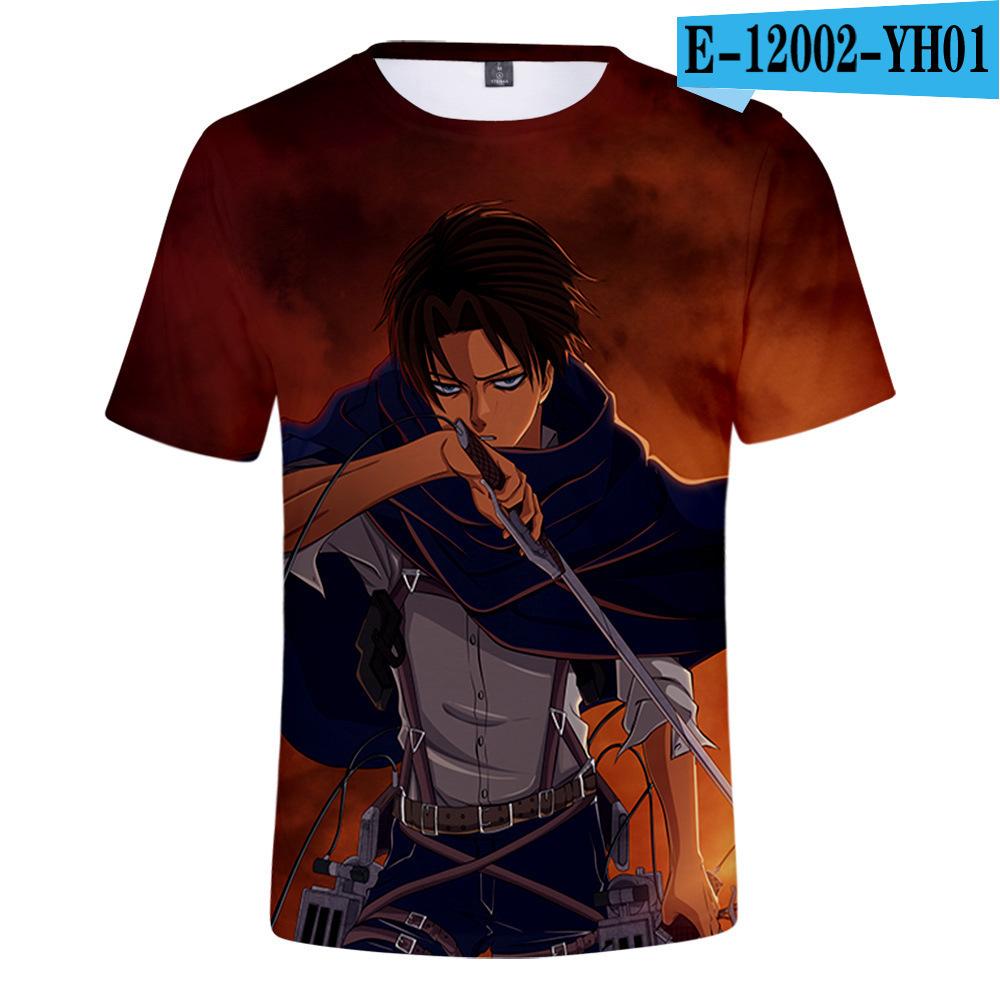 Men's 3D Color Printed Short Sleeved T-shirt with Street Fashion Around The Giant In Summer Anime Attack T-Shirts