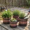 Thickened Plastic Barrel Flowerpot Round Garden Flower Pot Flower Bucket  Yard Decoration