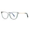 Anti Blue Light Cat Eye Transparent Green Reading Glasses Women  Spring Hinge Hyperopia Eyeglasses Fashion Computer Eyewear