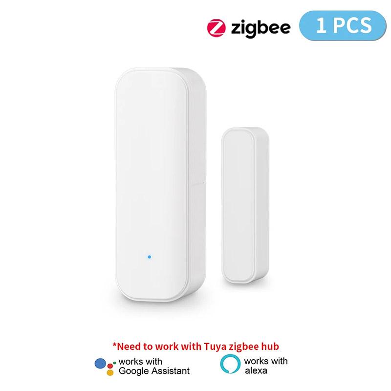 Tuya/Zigbee Smart WiFi Магнитный датчик открытия/закрытия двери Уведомление об управлении приложением Smart Life Совместимость с Alexa Google