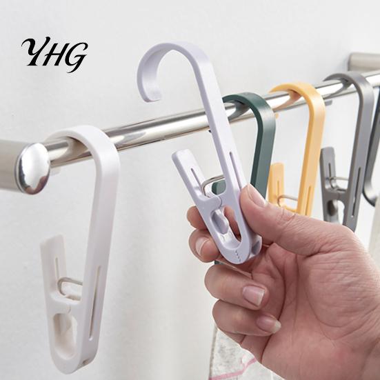 Bathroom Towel Holders Laundry Hook with Clip, Non-Drilling ABS Closet Organizer, Multi Purpose Punch Free Mounting Clips Durable Anti-slip