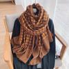 2025 Cotton and Linen Women's Scarf Long Thousand Bird Grid Silk Scarf Air-conditioned Room Warm Outside Scarf Shawl
