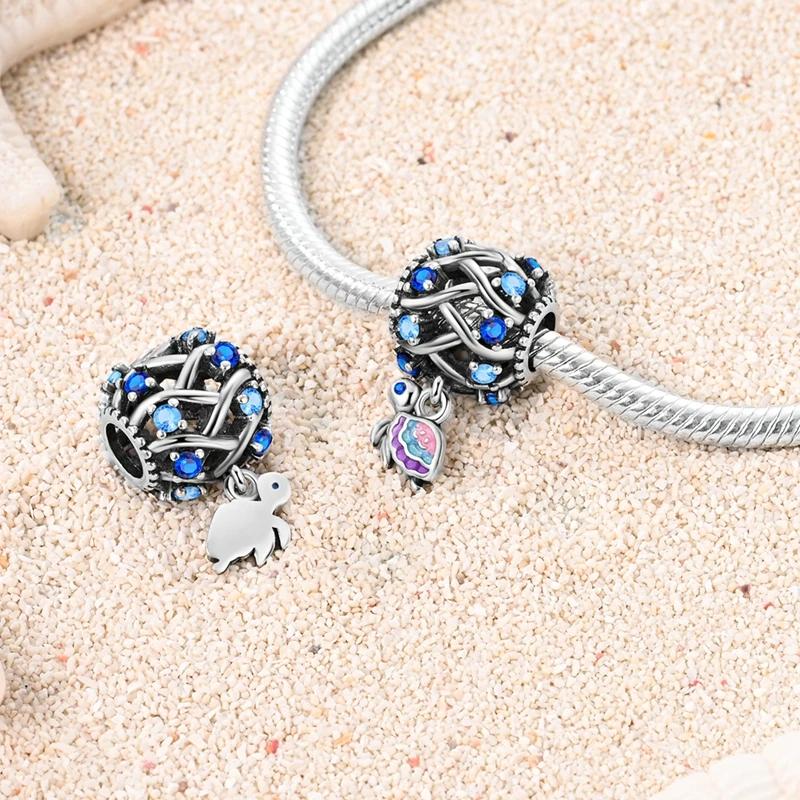 Copper Crabs Ocean Series Blue Turtle Starfish Shell Fit Original Bracelet Charms For Women Diy Fine Jewelry Gifts