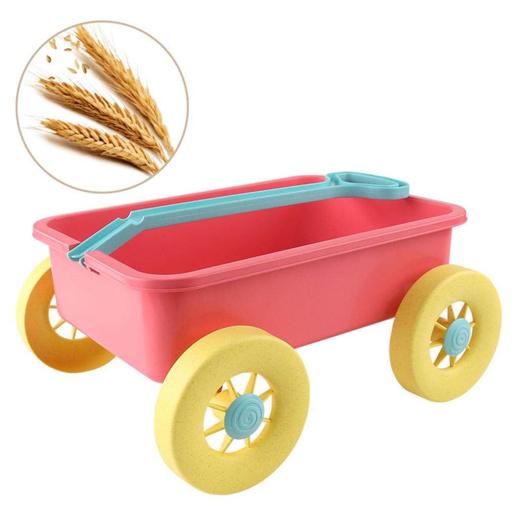 Pretend Play Wagon Toy, Sand Toy Trolley, Outdoor Indoor Pull Car for