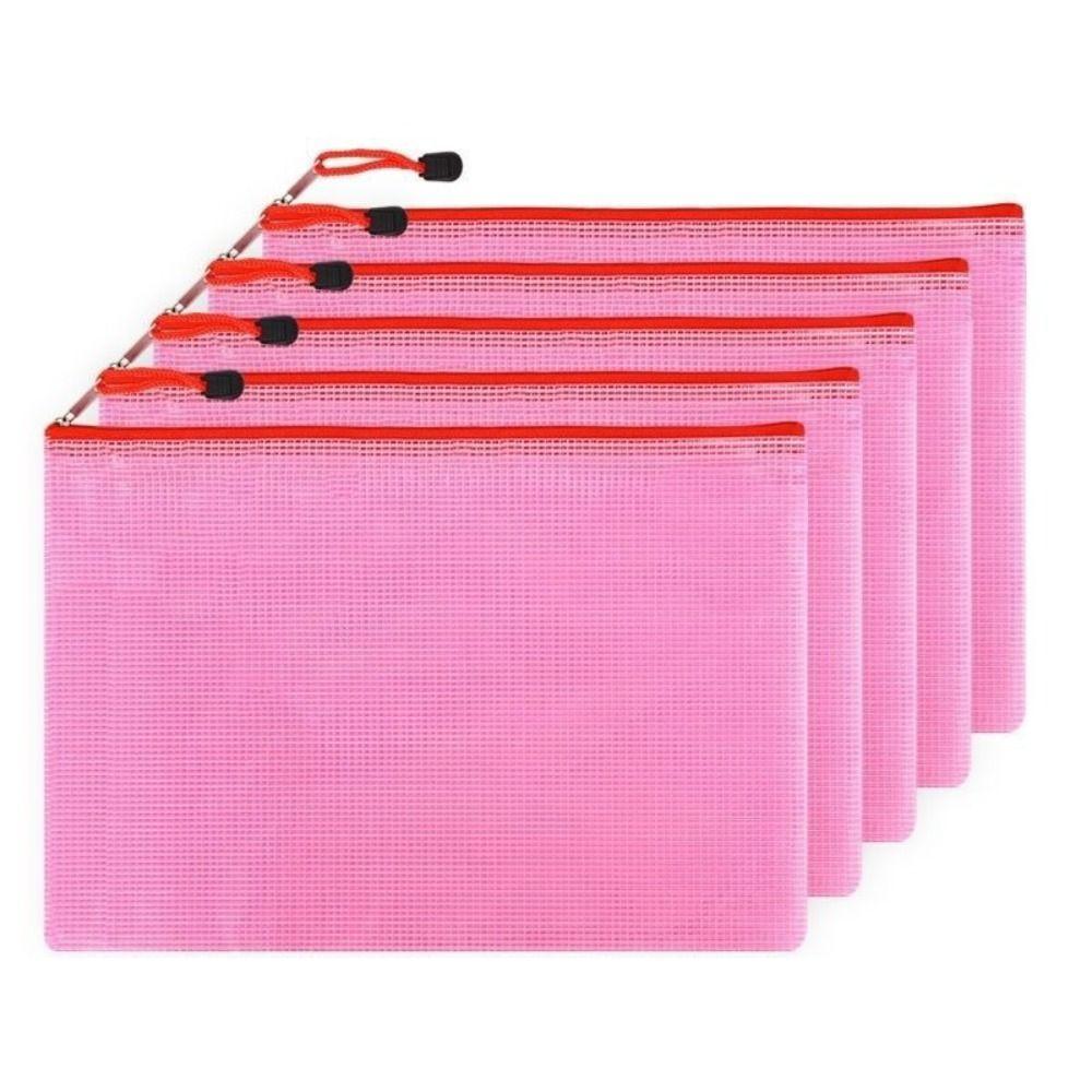 Thickened Zipper Grid Bag Large-Capacity Information Bag Simple Stationery Bag School Office