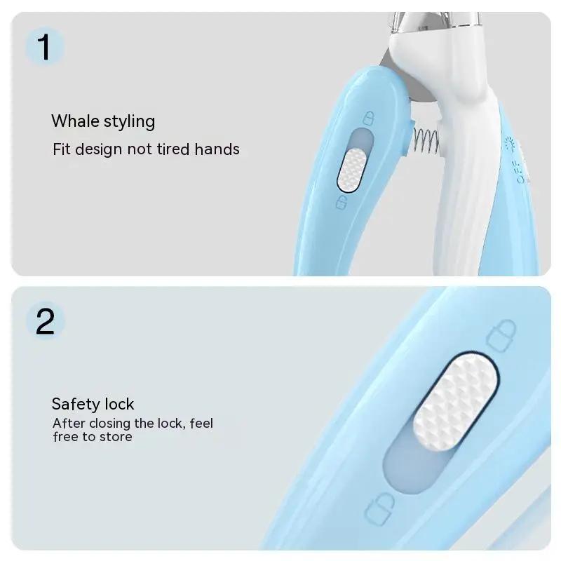 Pet Nail Clippers Dog Cat Nail Trimmer Labor-Saving Convenient LED Electric Nail Grinder Dog Grooming Supplies