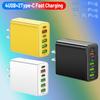 Многопортовое зарядное устройство 3,1 А: 2 порта Type-C PD + 4 порта USB для мобильных телефонов, Компактный адаптер для путешествий.