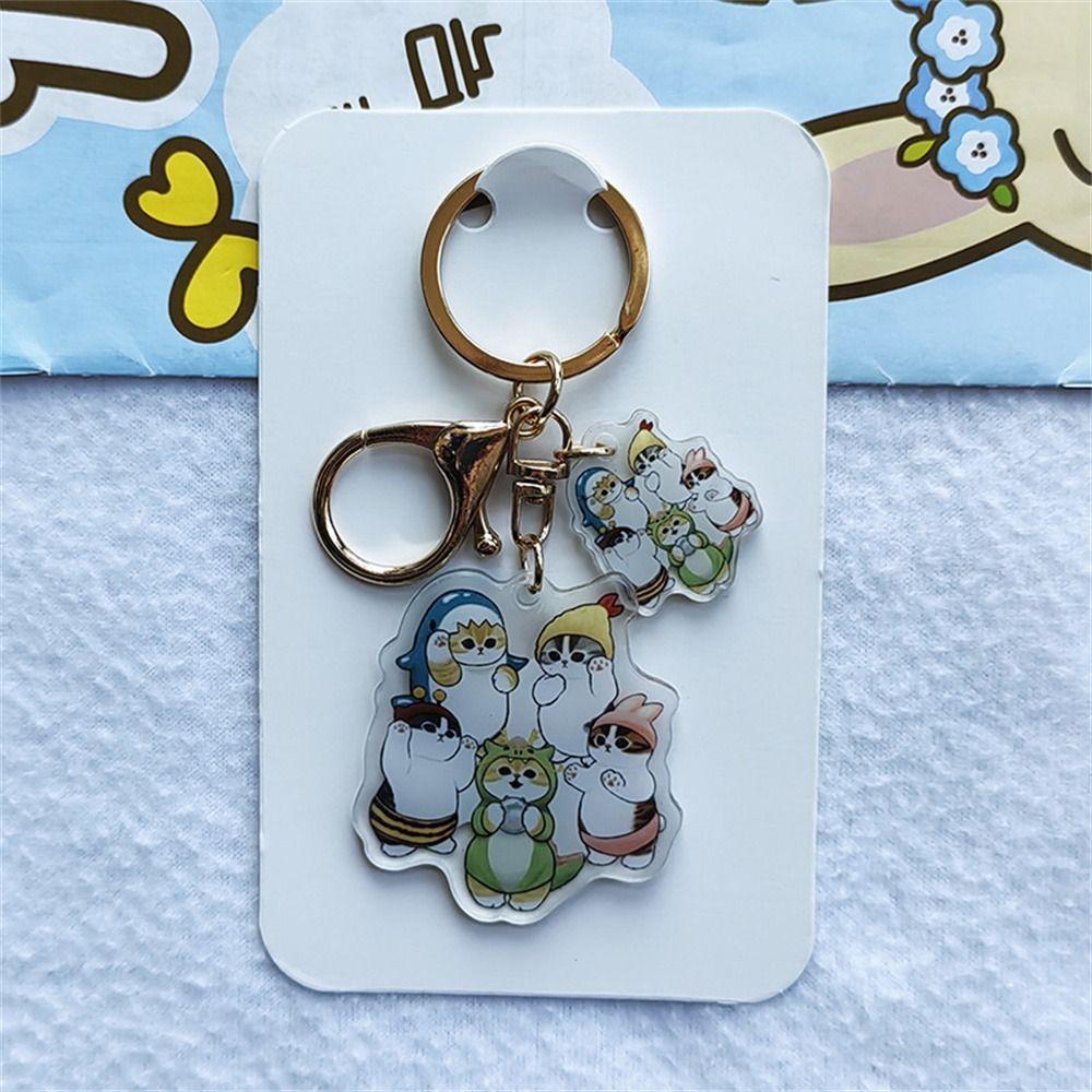 Прозрачный брелок для ключей в виде кошки, акриловый брелок в виде кошки, креативный брелок для ключей в виде собаки, подвеска на сумку