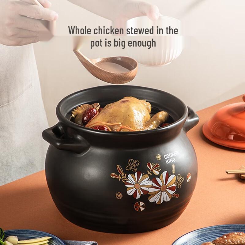 Cui Da Huang 6L Ceramic Claypot Soup Pot with Anti-overflow Lid