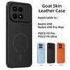 Кожаная (козья) беспроводная зарядная крышка-кейс для xiaomi POCO F8 Pro F8 Ultra X8 PRO MAX M8 PRO MAX Встроенная магнитная полоса Защитная крышка