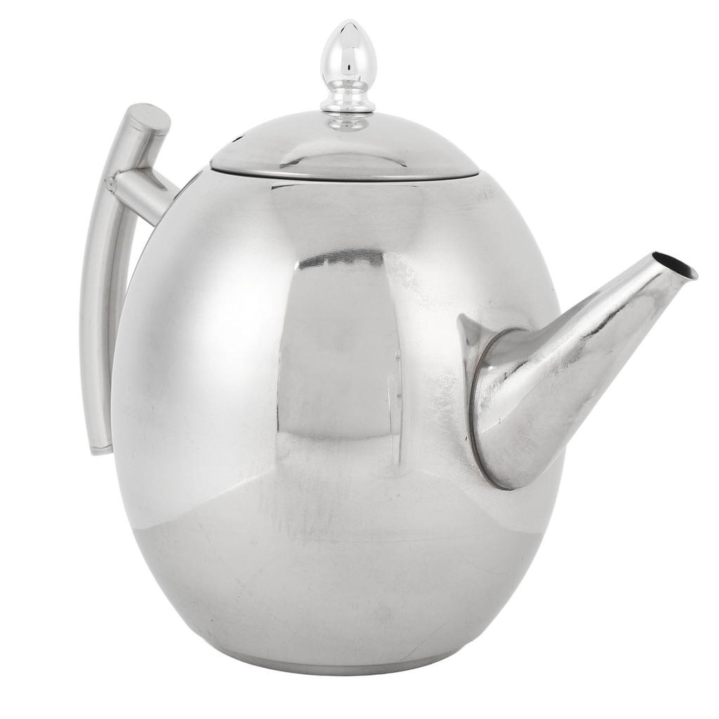 Чайник из нержавеющей стали с крышкой и сетчатым фильтром, изогнутая ручка, чайник для дома, ресторана