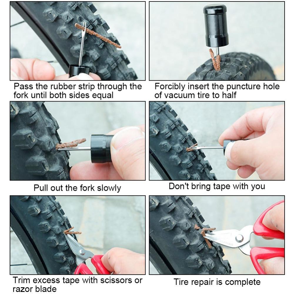 2 Set with 20 Rubber Strips Bicycle Tire Repair Tool Bike Tire Repair Tool Emergency Repair