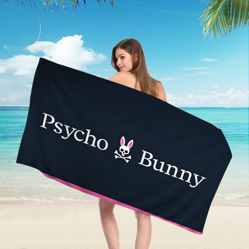 Роскошное модное пляжное полотенце из микрофибры P-Psycho Bunny, впитывающее, быстросохнущее, мягкое, для йоги, плавания, курорта, альпинизма