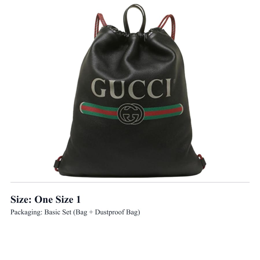 GUCCI Leather Backpack Medium Unisex Black 516639-0GCBT-8163