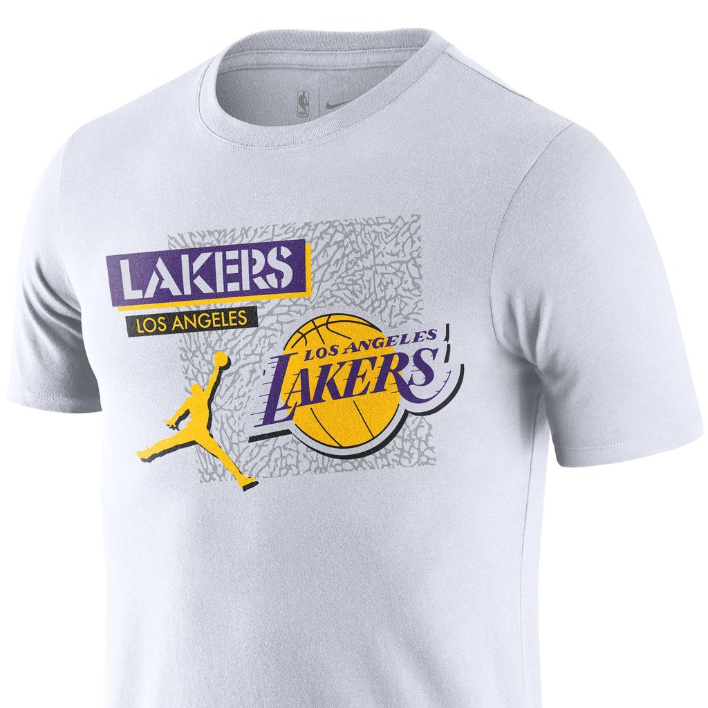 Jordan Мужская баскетбольная футболка Dri-Fit NBA Los Angeles Lakers с принтом, белая DA6629-100