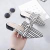 Semi-slipper Women Summer Pointed Low-heel Bow Ribbon Fashion Sandals