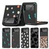 Чехол Flower Little Dinosaur для Samsung Galaxy Z Flip 3 4 5G, черный, жесткий корпус для телефона из ПК, Z Flip4, роскошный чехол