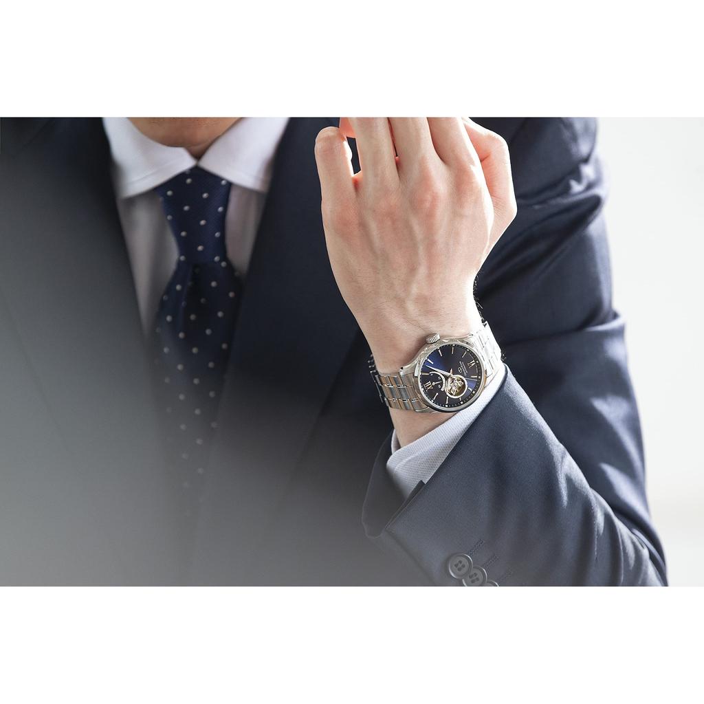 [ORIENT STAR] Мужские автоматические часы полускелетон механические сделаны в Японии Open Heart Navy RK-AT0002L, 2 года внутренней гарантии