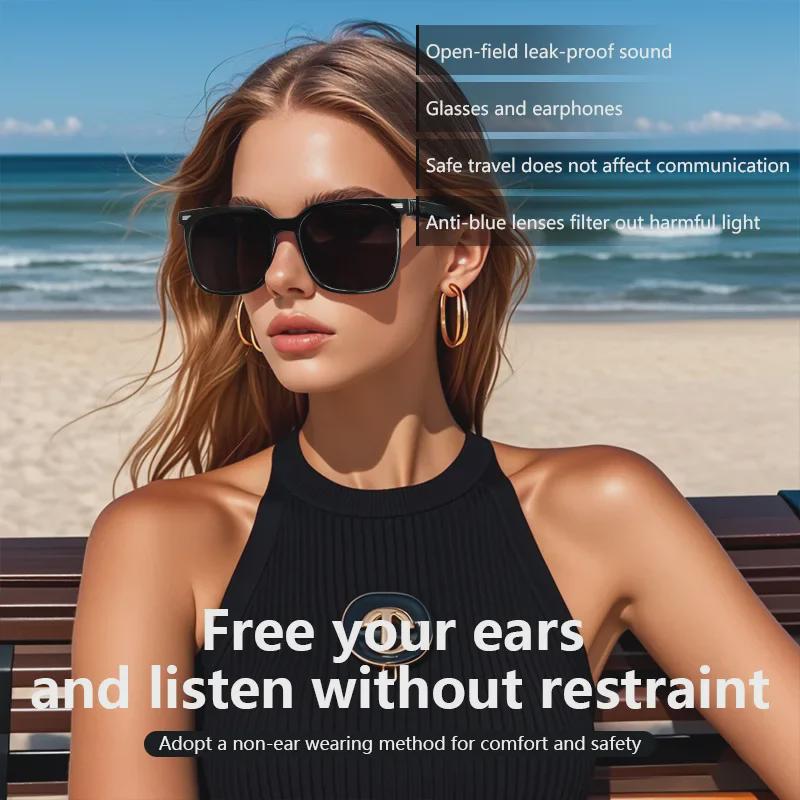Умные очки Bluetooth GS01: Защищенные от УФ-лучей, поляризационные очки для музыки, звонков, вождения и навигации