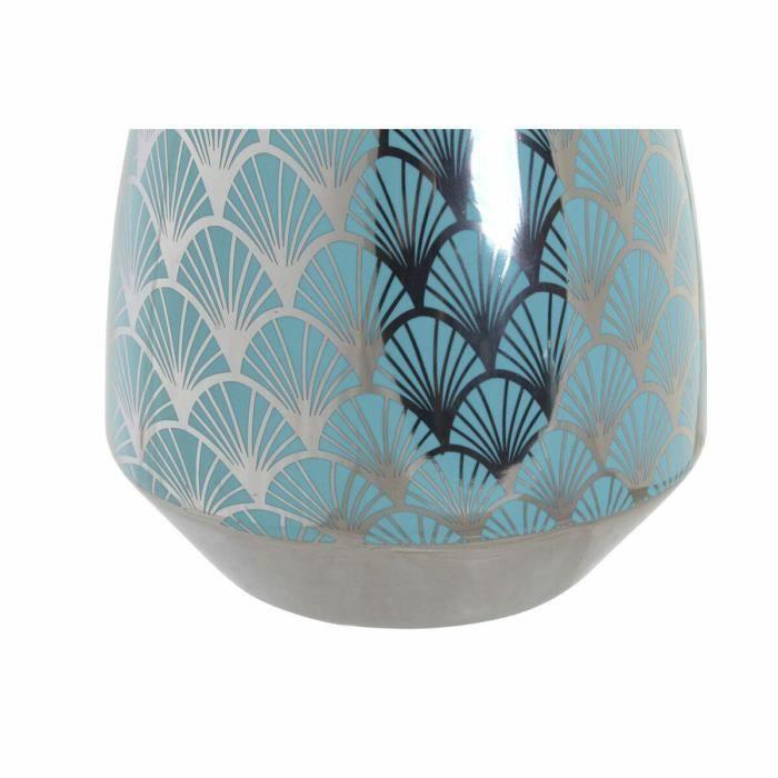 Vase décoratif - Design oriental - Turquoise - 24 cm - Porcelaine