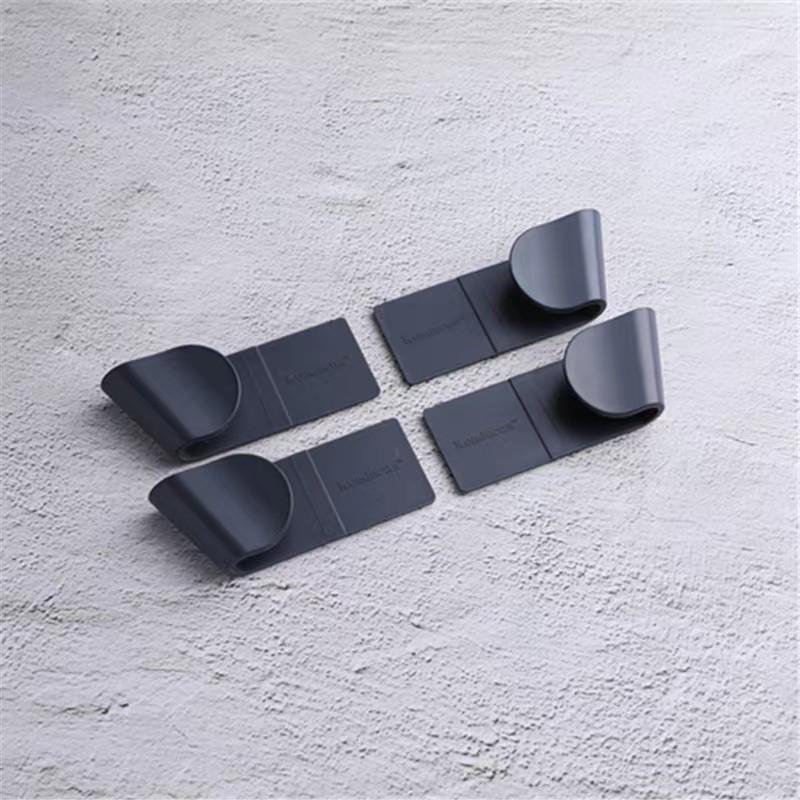 Wall-Mounted Punch-Free Pot Lid Storage Rack with Sticky Hooks