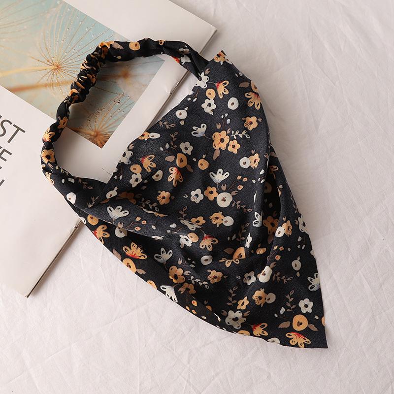 1 шт. Цветочный принт, модная ткань, винтажные аксессуары для девочек, удобные повязки на голову, шарф для волос, эластичная резинка