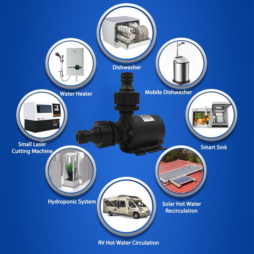 Super Quiet Aquarium Circulation Pump 800L/H Brushless Motor Pool Circulating Pump Waterproof Water Pump Quick Connector 19W/22W