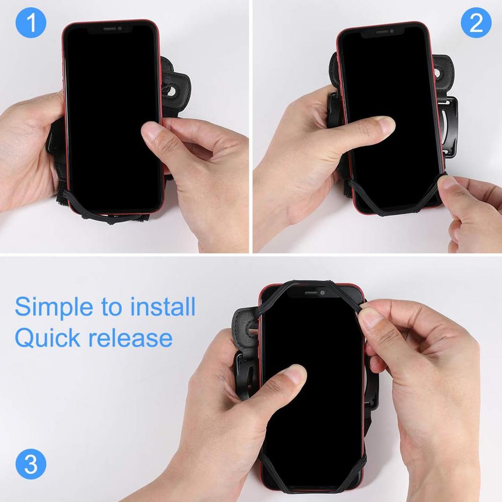 Detachable Sports Armband Phone Holder with 360° Rotation Silicone Design for Running Cycling Hiking