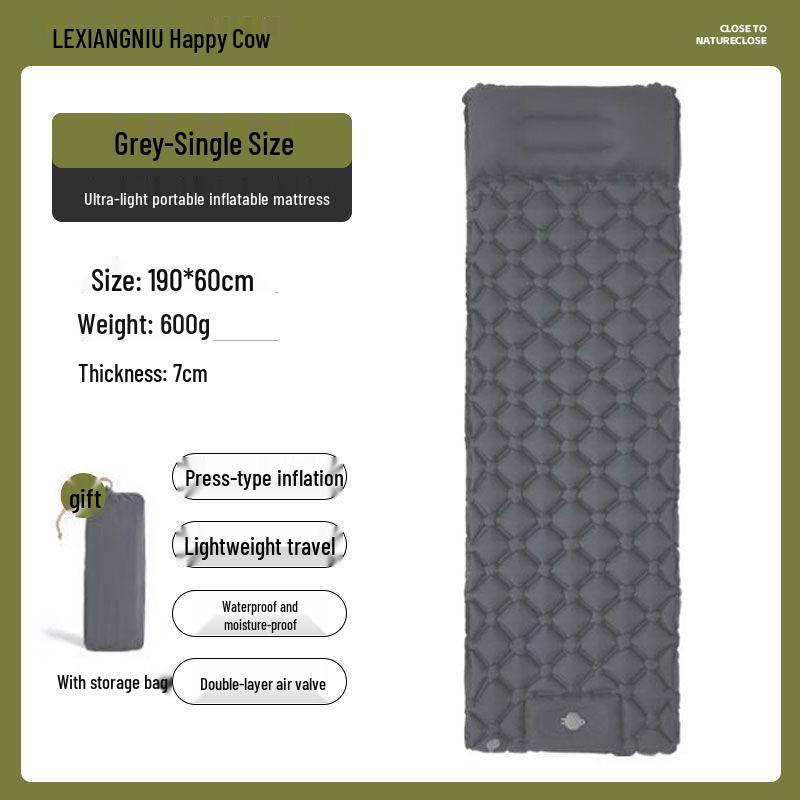 New Model Automatic Outdoor Camping Air Mattress with Built-in Foot Pump – Moisture-Proof and Portable