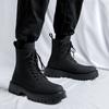 Trend Men Boots Black Sneakers Outdoor High Top Wholesale Punk Shoes for Men Casual Leather Street Style Ankle Boots Men
