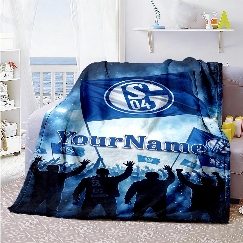 Fc Schalke 19 Personalized Text Blanket Gift Customizable Blanket Soft & Cozy Perfect for Livingroom Couch Living Room Bed All-Season Use