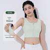 Женский спортивный бюстгальтер с высокой эластичностью, противоударной поддержкой и молнией спереди для занятий йогой