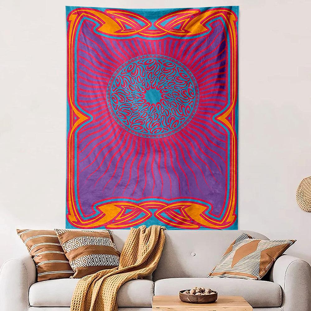 Mandala Style Tapestry with Vibrant Colors Patterned tapestry home decor, suitable for bedroom and living room, gift