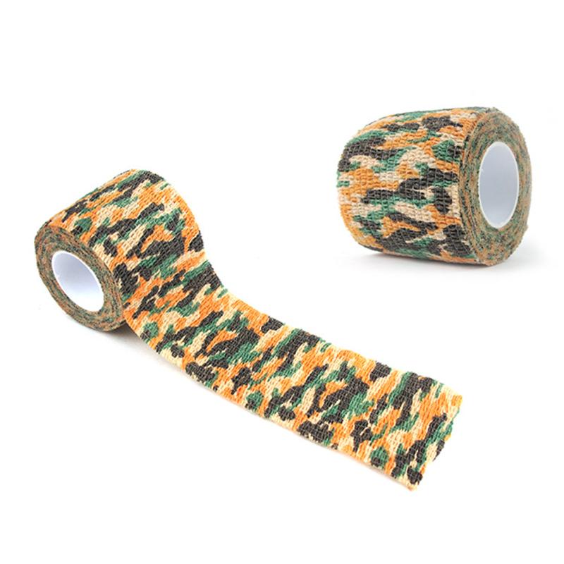 Камуфляжная лента для улицы, растягивающаяся многоразовая нетканая самоклеящаяся спортивная повязка для езды на велосипеде