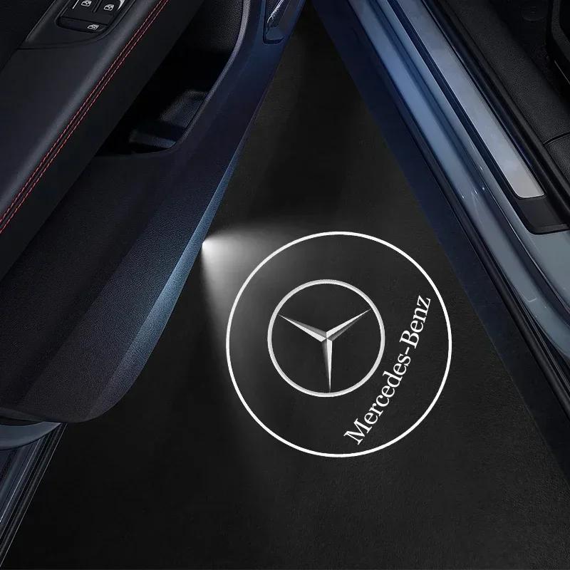 AAVL1 Car Door Welcome Lamp Laser Projector Logo Ghost Shadow Night Lights For Mercedes Benz W210 W211 W212 W221 W222 A C E G S R CLA1